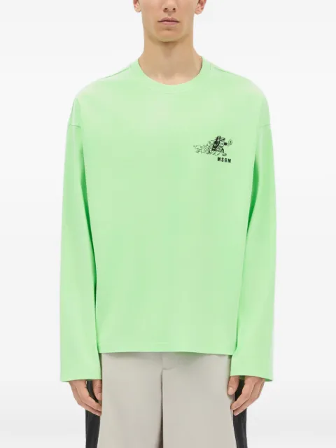 MSGM long-sleeved print T-shirt
