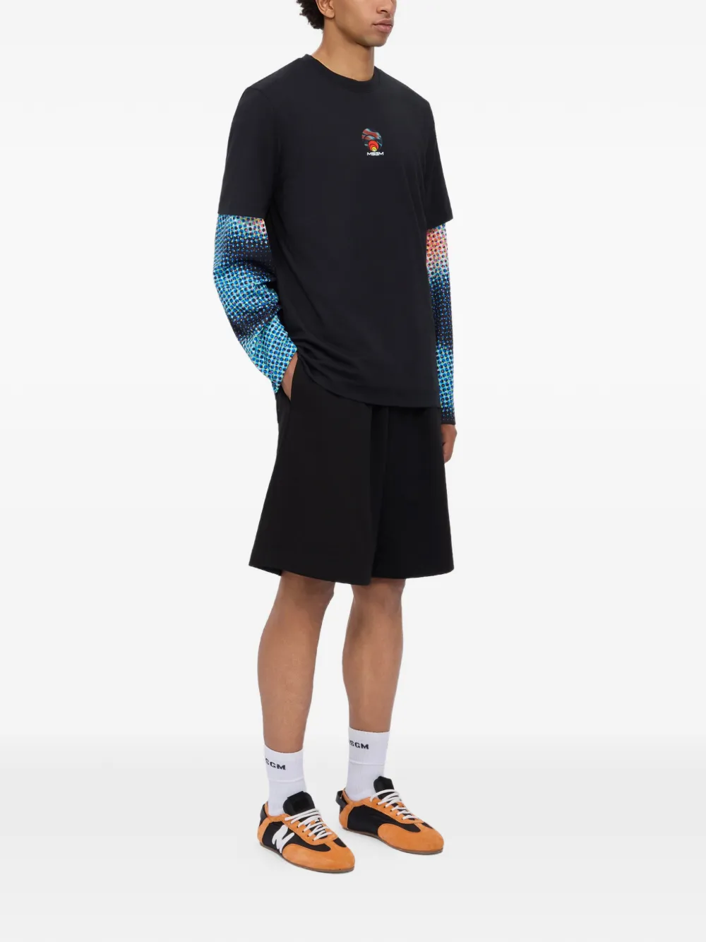  Msgm Drawstring Logo-detail Shorts - Black 