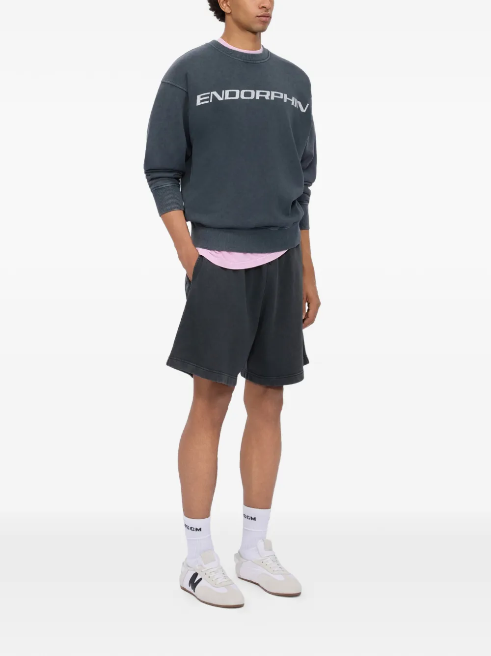  Msgm Drawstring Shorts - Grey 