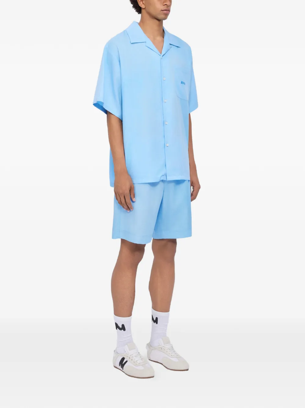 Elasticated-Waist Logo-Detail Shorts