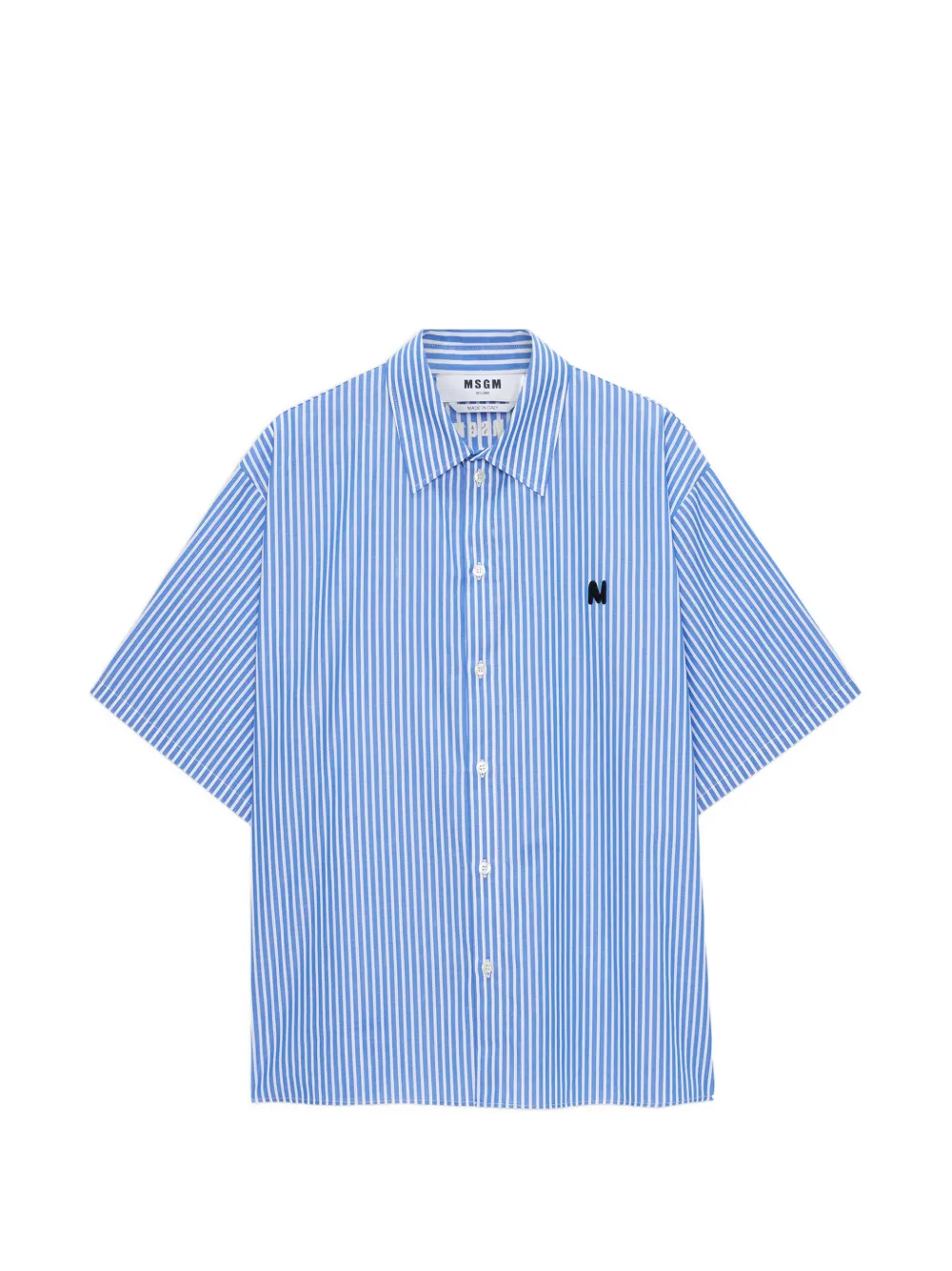 MSGM striped short-sleeve shirt - Blau