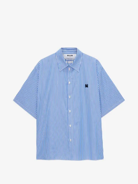 MSGM striped short-sleeve shirt