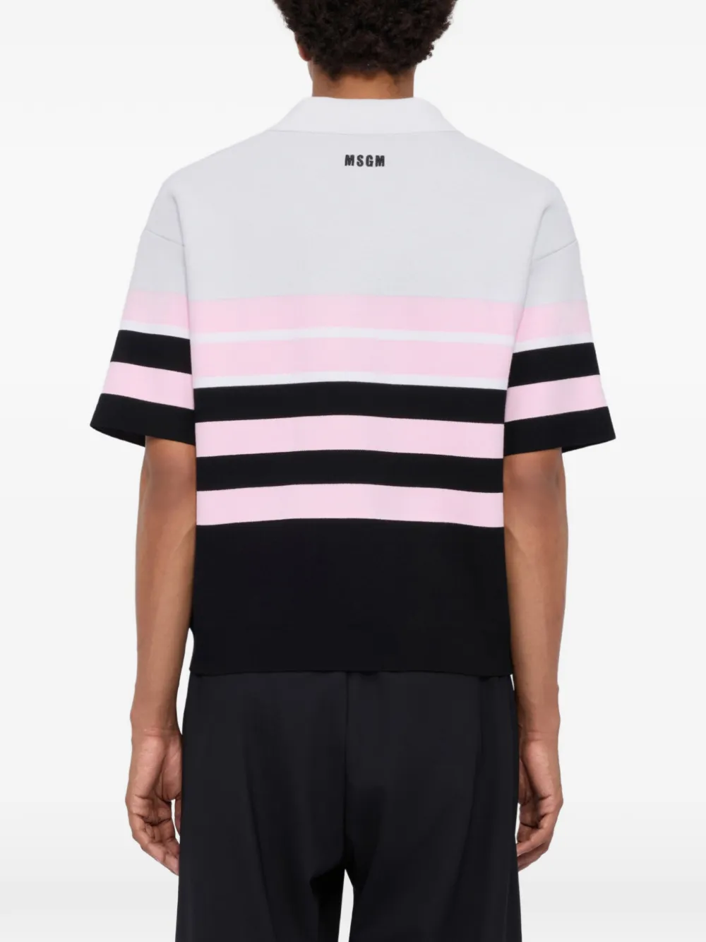 MSGM Gestreept poloshirt Zwart