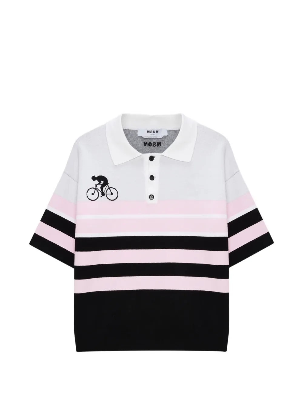 MSGM striped polo shirt - Nero