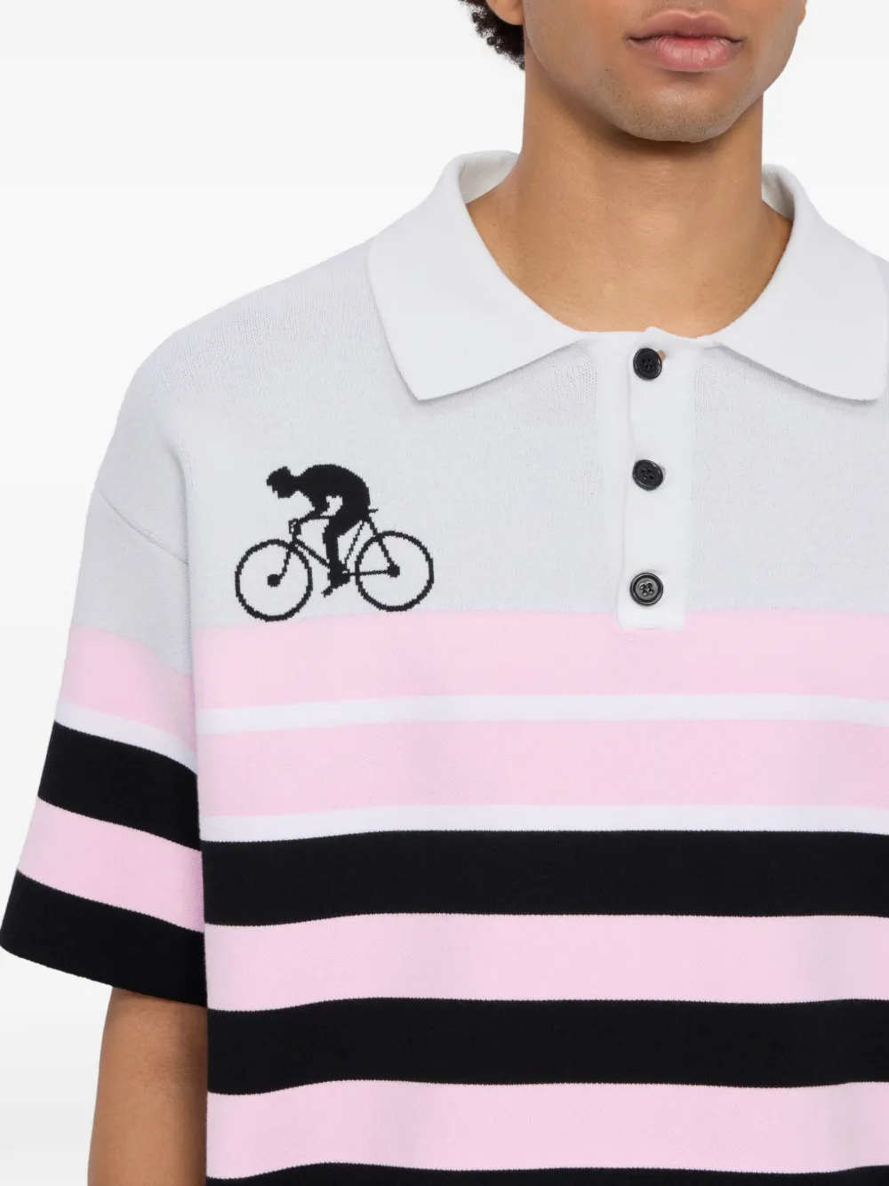 MSGM Gestreept poloshirt Zwart