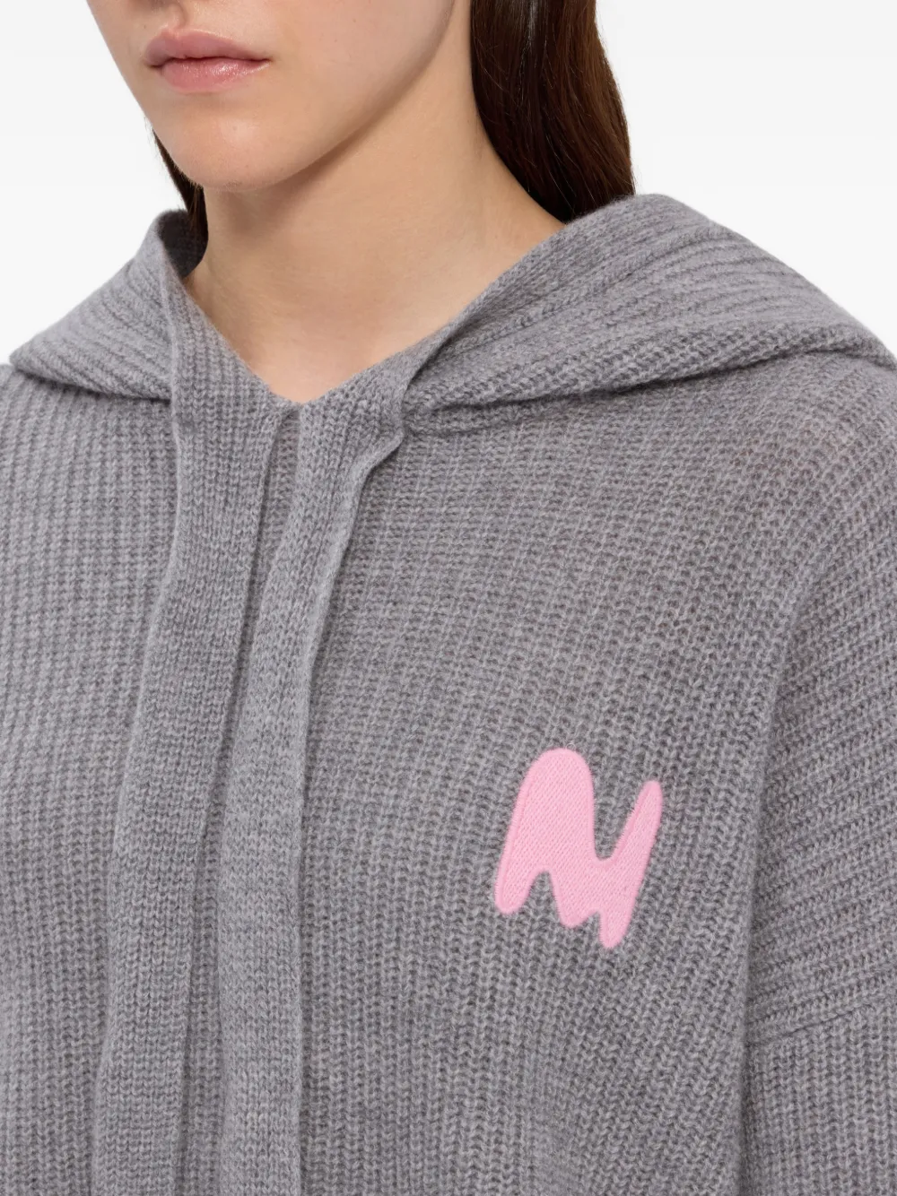 Hooded Balloon-Sleeve Sweater