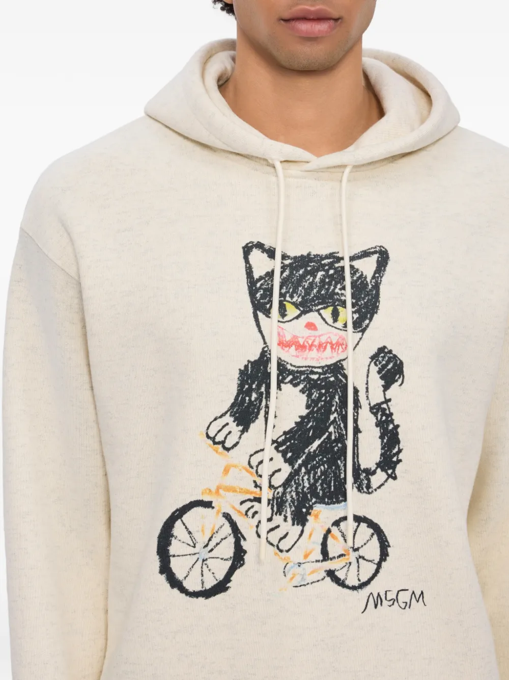 MSGM Hoodie met print Beige