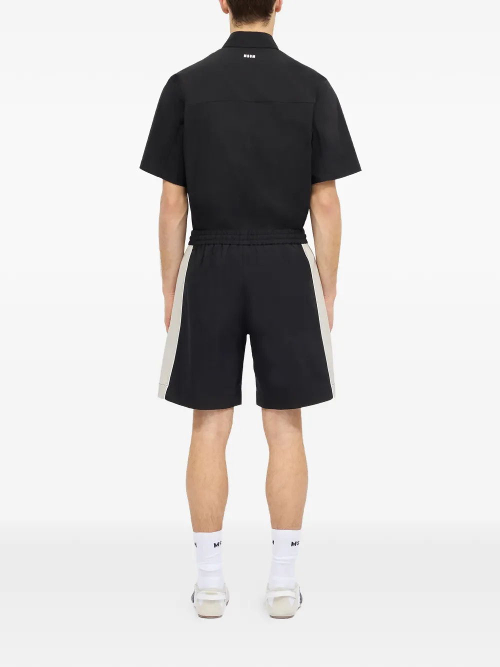MSGM Shorts met colourblocking en trekkoord Zwart