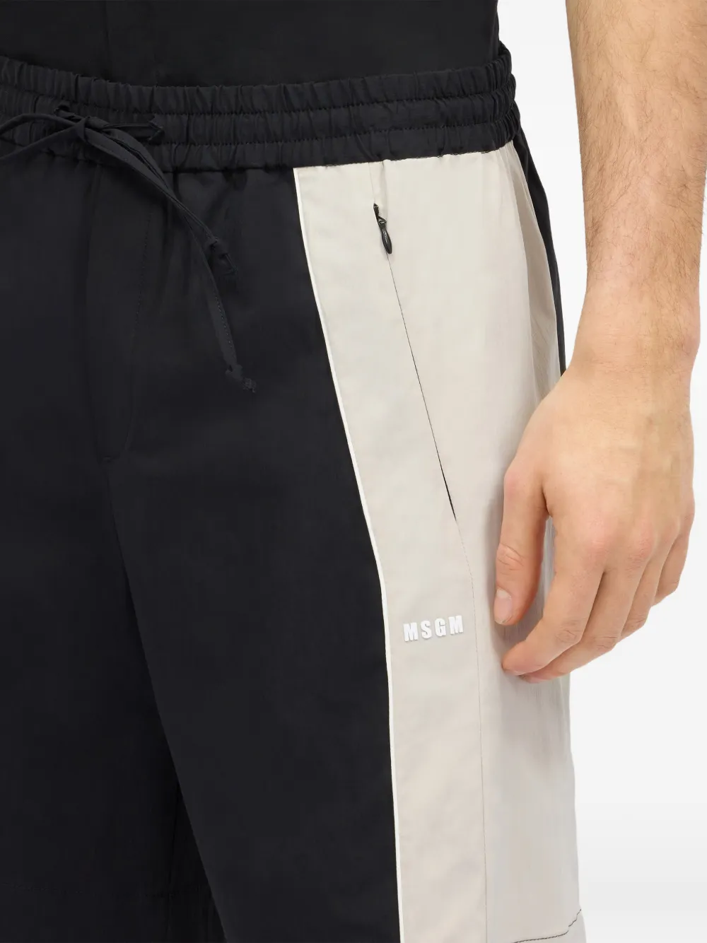 MSGM Shorts met colourblocking en trekkoord Zwart