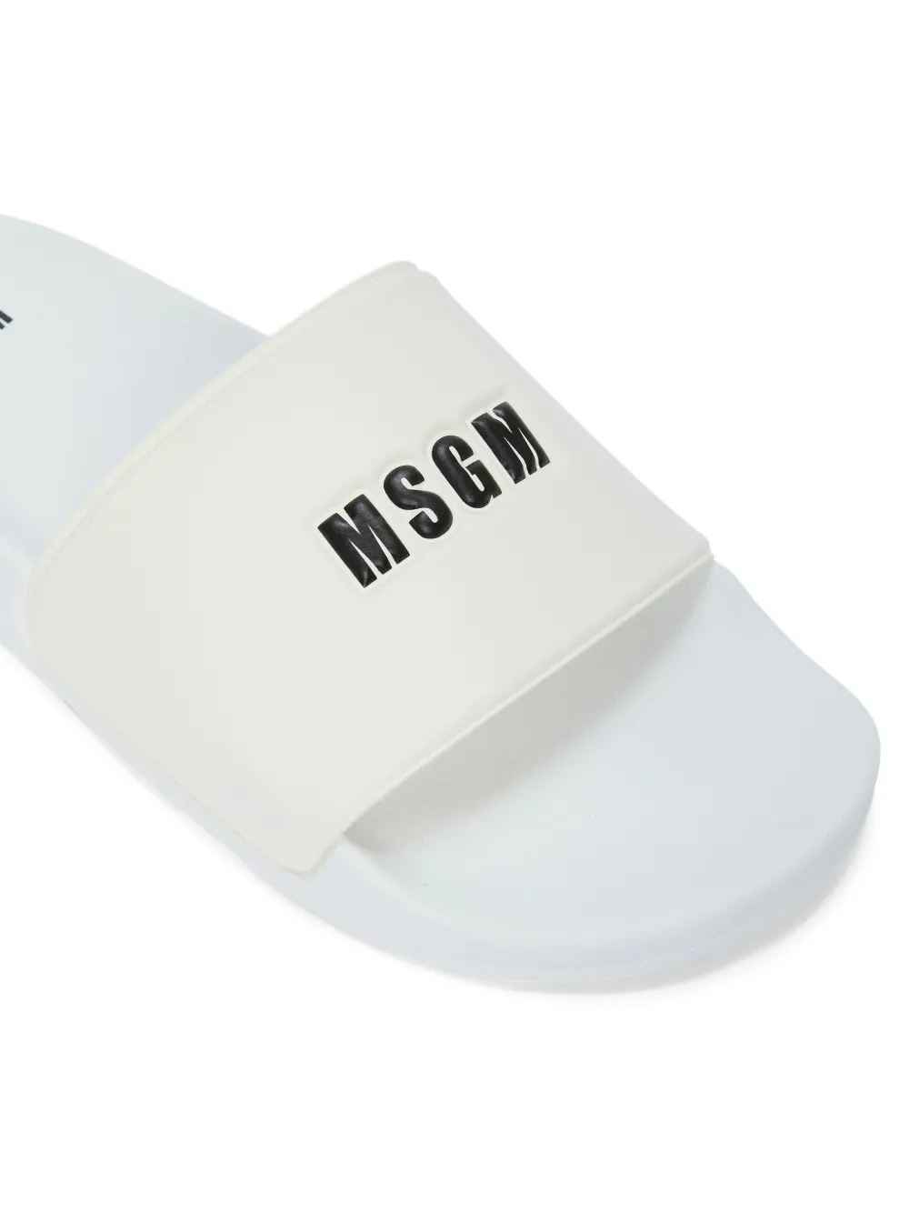 MSGM Slippers met logo-reliëf Wit