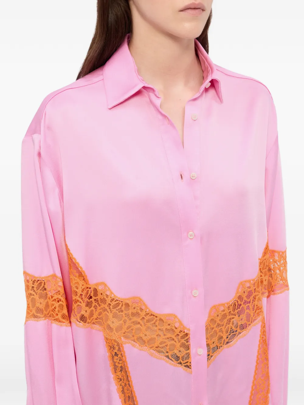 MSGM Overhemd met kanten vlak Roze