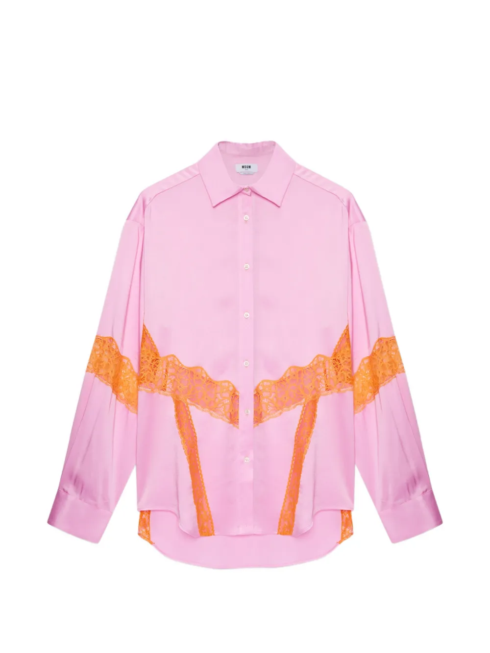 MSGM lace panel shirt - Rosa