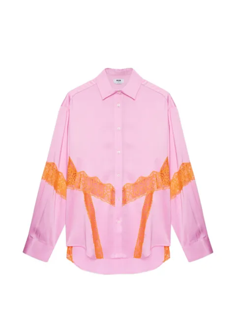 MSGM lace panel shirt