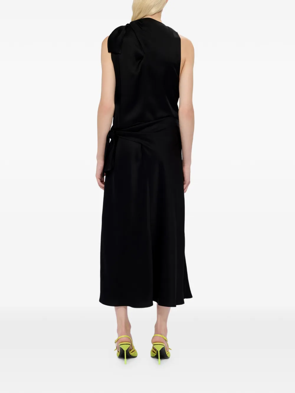 MSGM Geknoopte midi-jurk Zwart