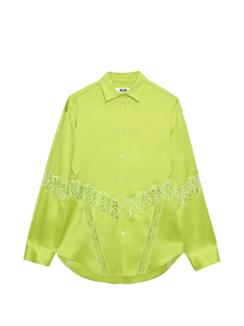 MSGM lace panel shirt