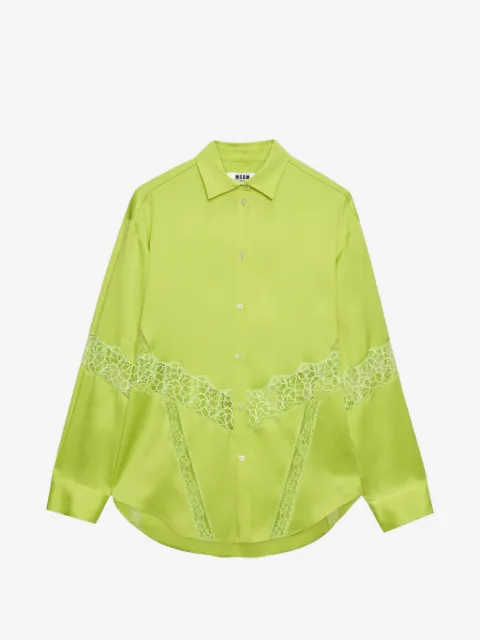 MSGM lace panel shirt