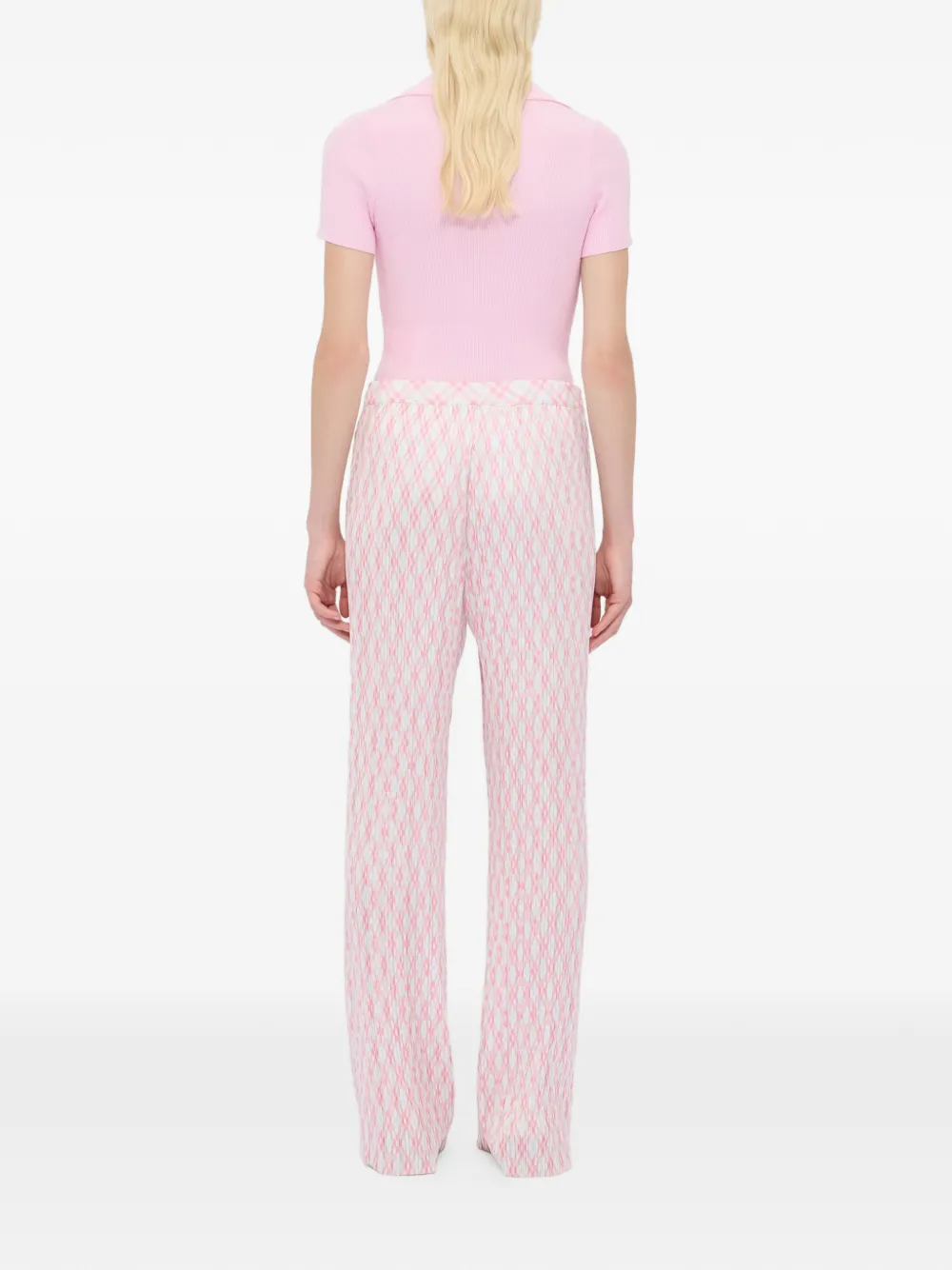 MSGM Geruite plooibroek Wit