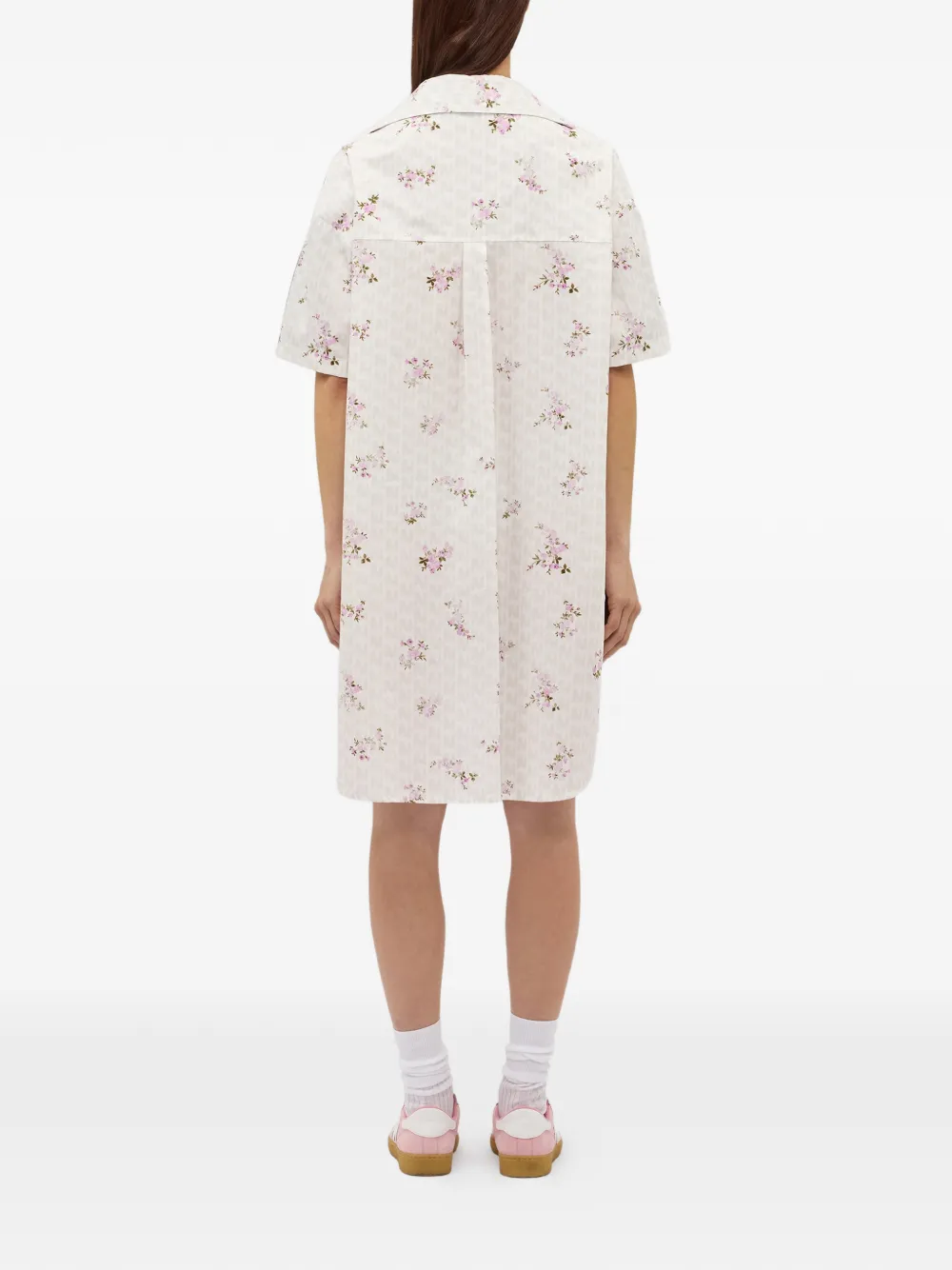 MSGM T-shirt mini-jurk met bloemenvlak Zwart