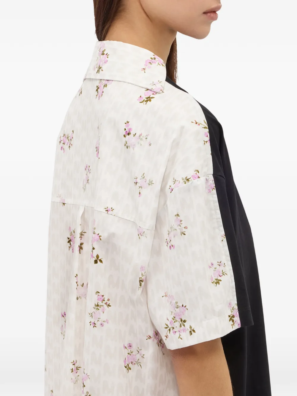MSGM T-shirt mini-jurk met bloemenvlak Zwart