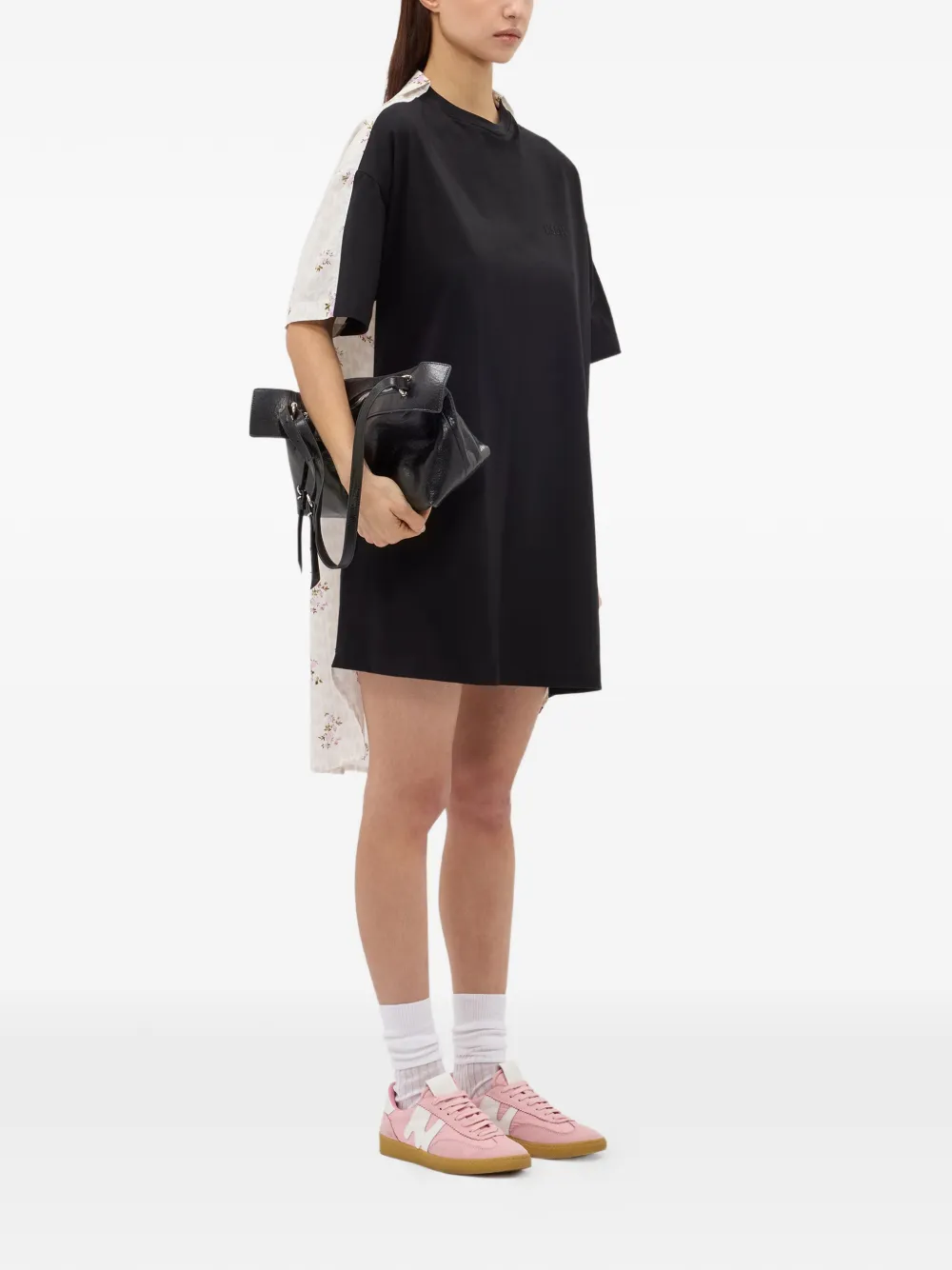 MSGM T-shirt mini-jurk met bloemenvlak Zwart