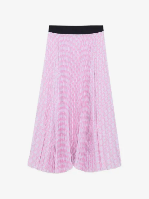 MSGM pleated patterned maxi skirt