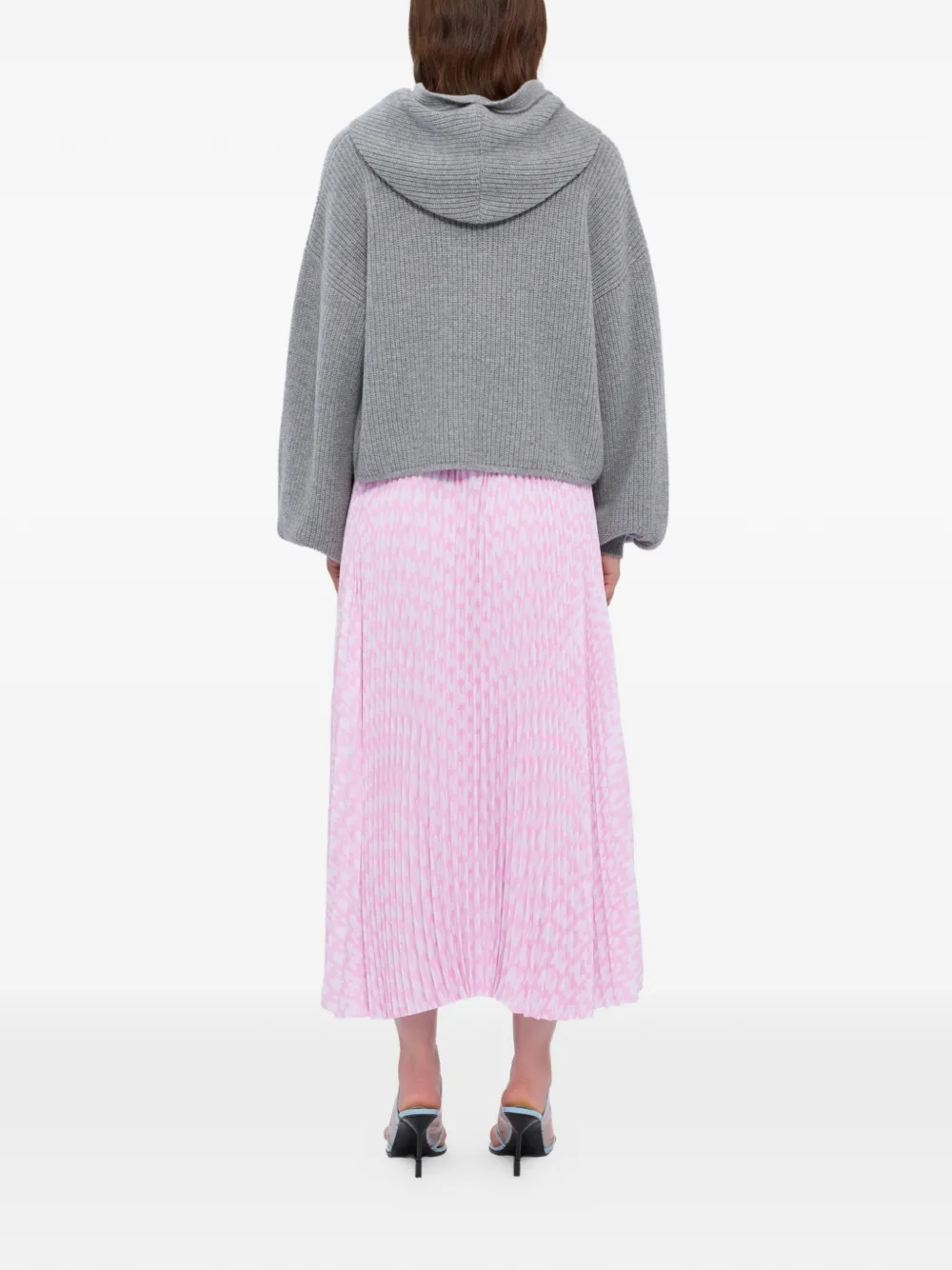  Msgm Pleated Patterned Maxi Skirt - Pink 
