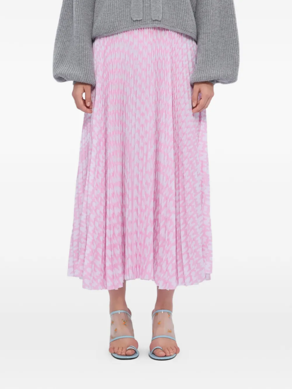 MSGM Maxi-plooirok met patroon Roze