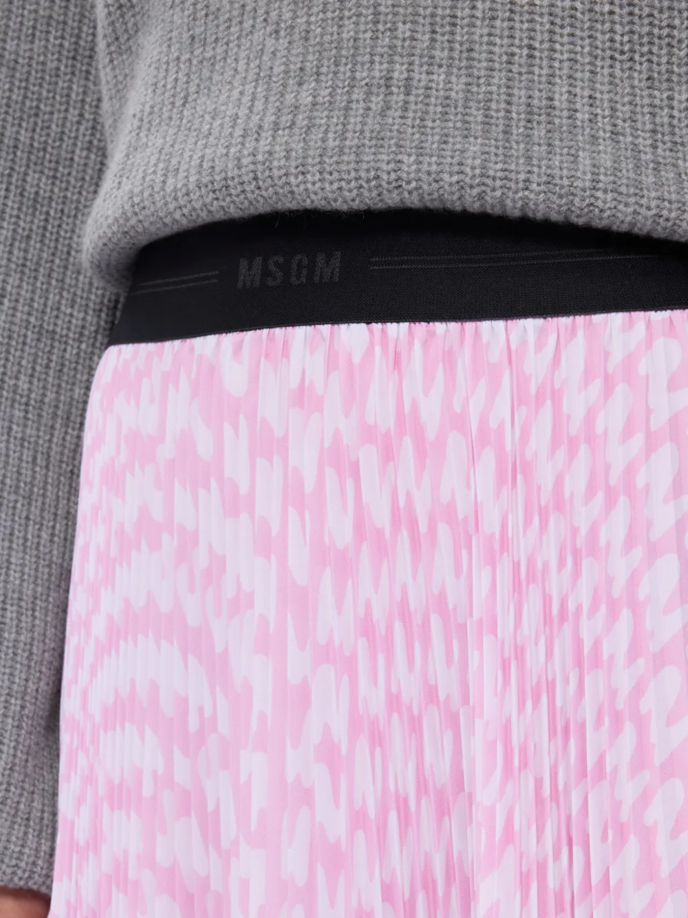 MSGM Maxi-plooirok met patroon Roze