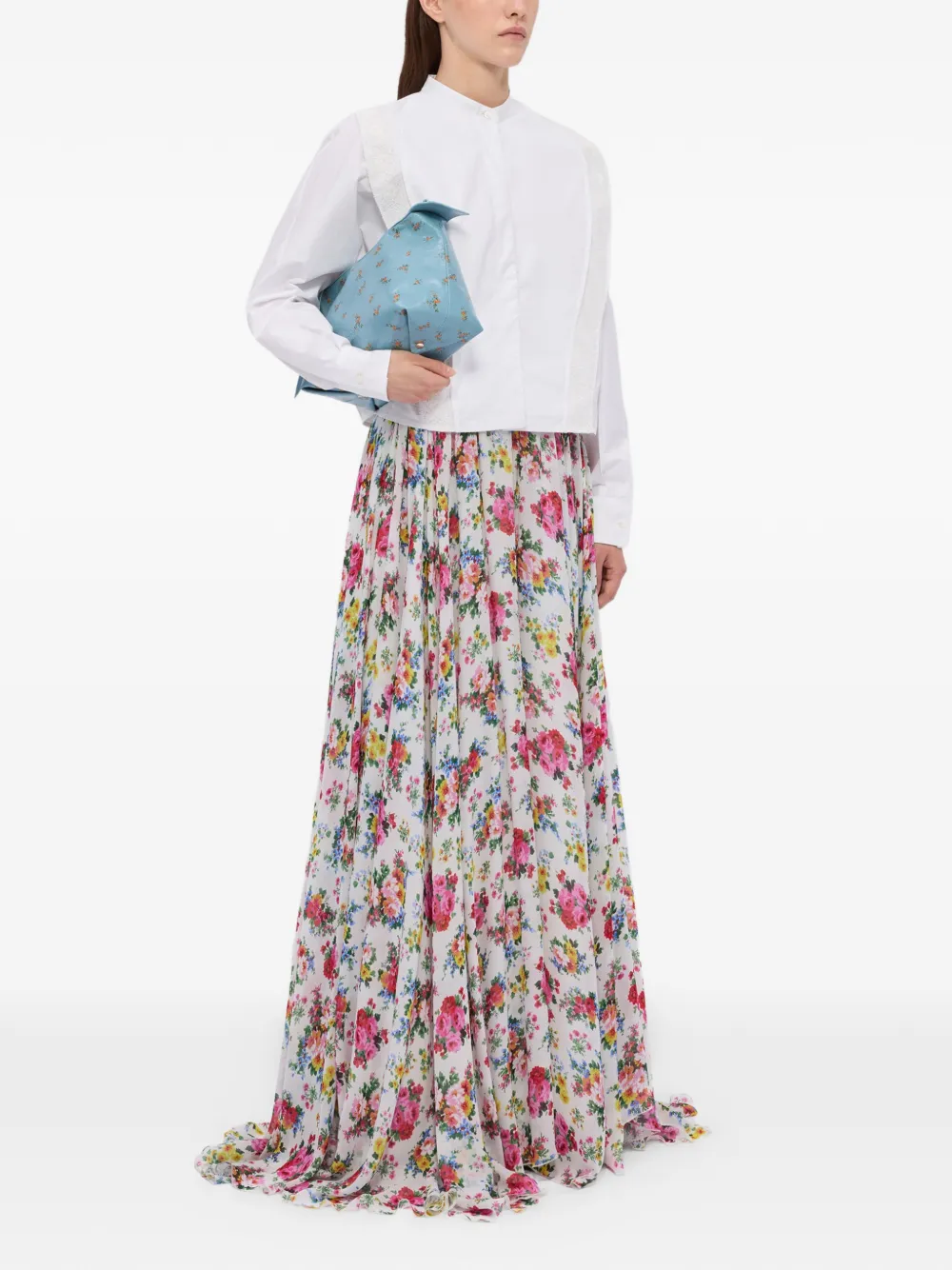  Msgm Floral Maxi Skirt - White 