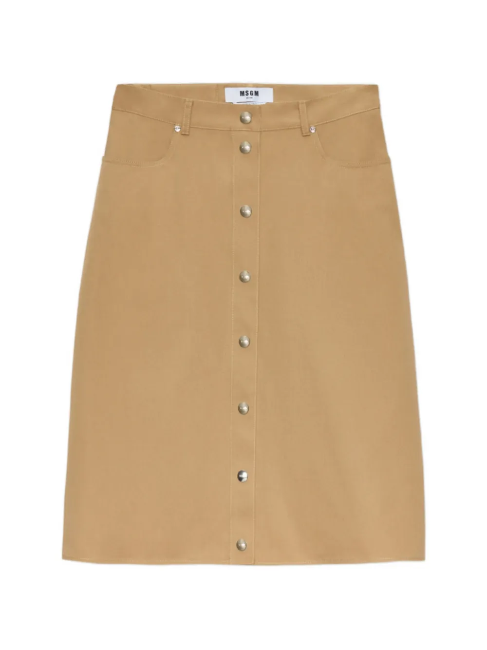 Msgm Buttoned A-line Skirt In Brown
