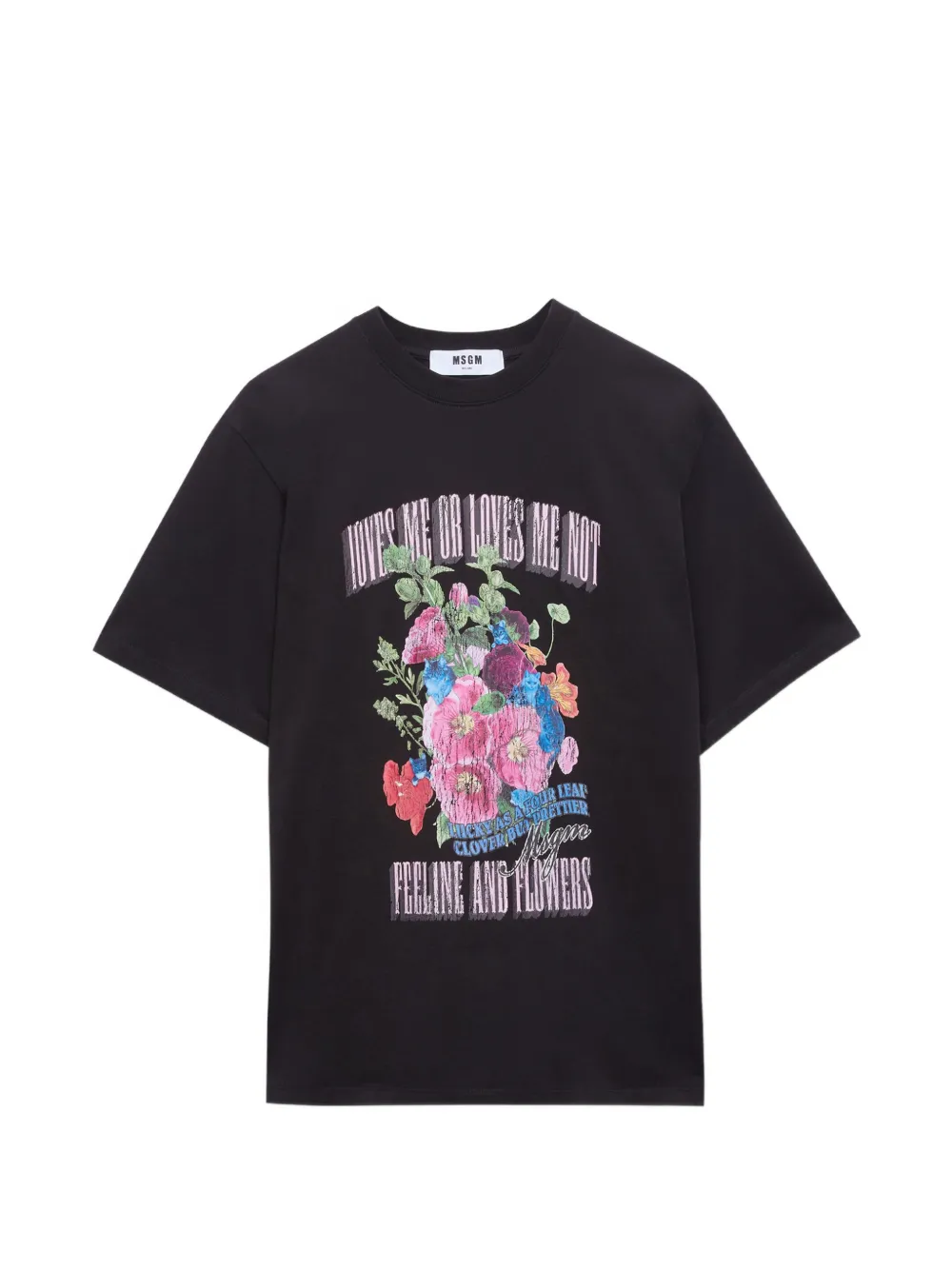 MSGM floral-print T-shirt - Nero