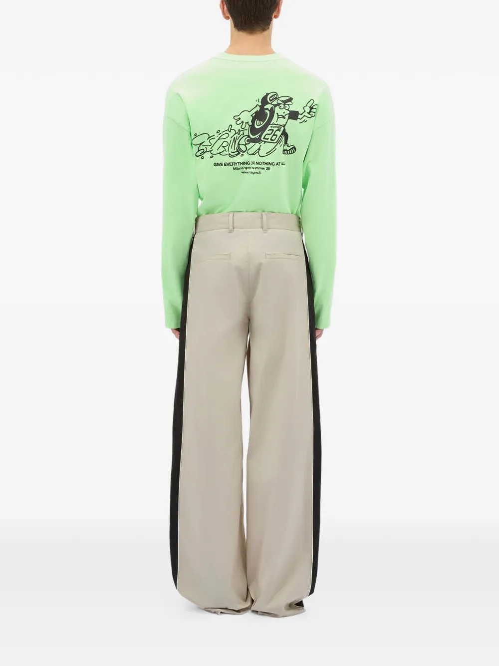 MSGM Broek met zijstreep Beige