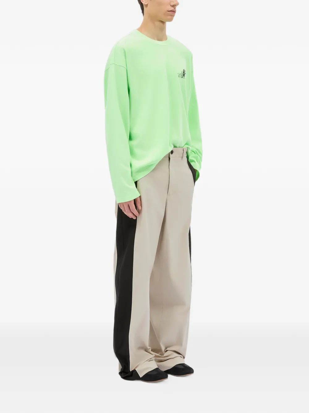  Msgm Side-stripe Trousers - Neutrals 