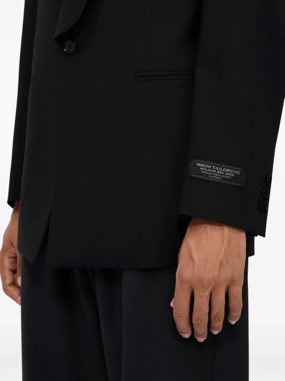 MSGM Jack met sjaalrevers Zwart
