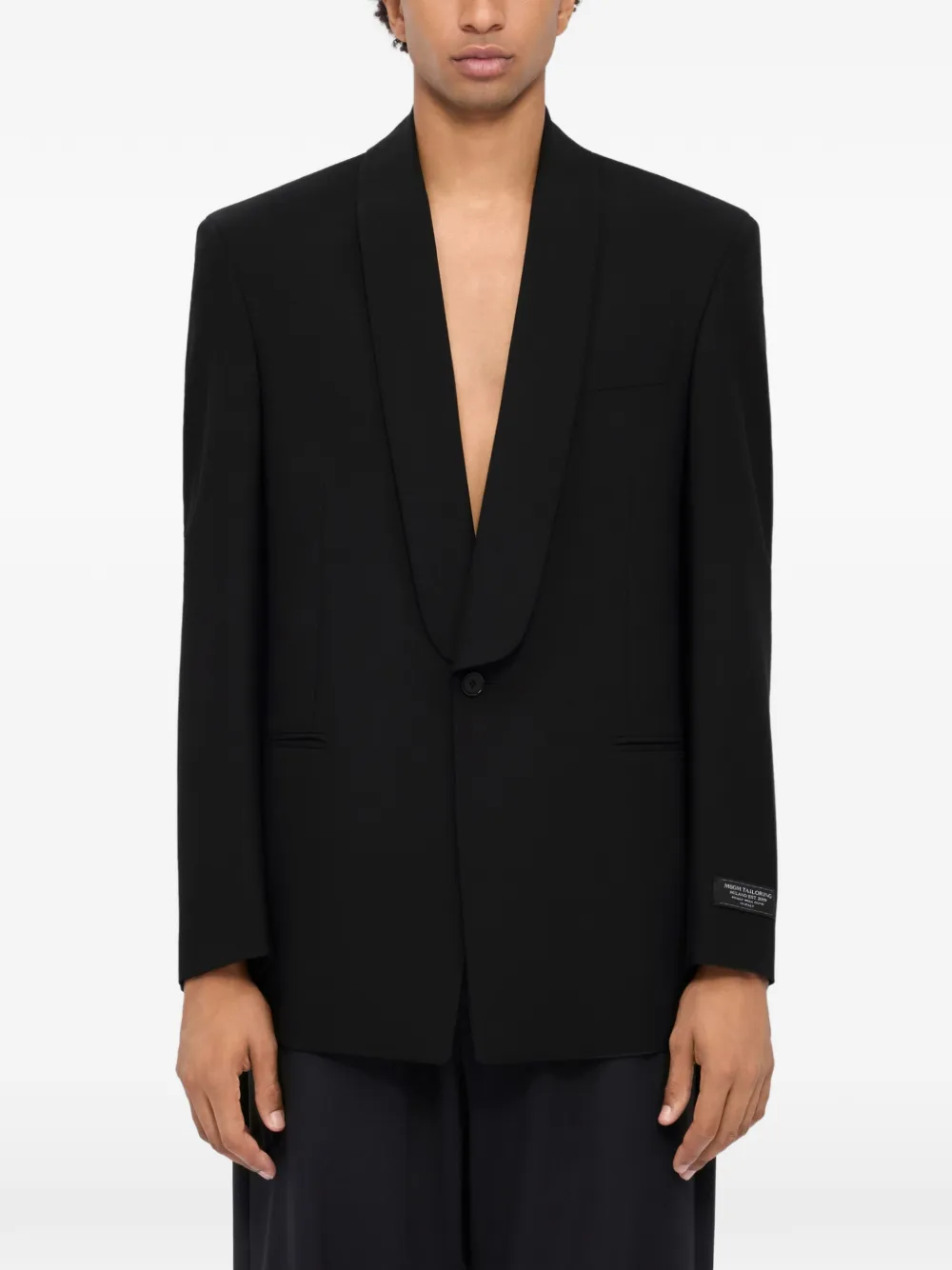  Msgm Giacca Con Revers A Scialle - Nero 