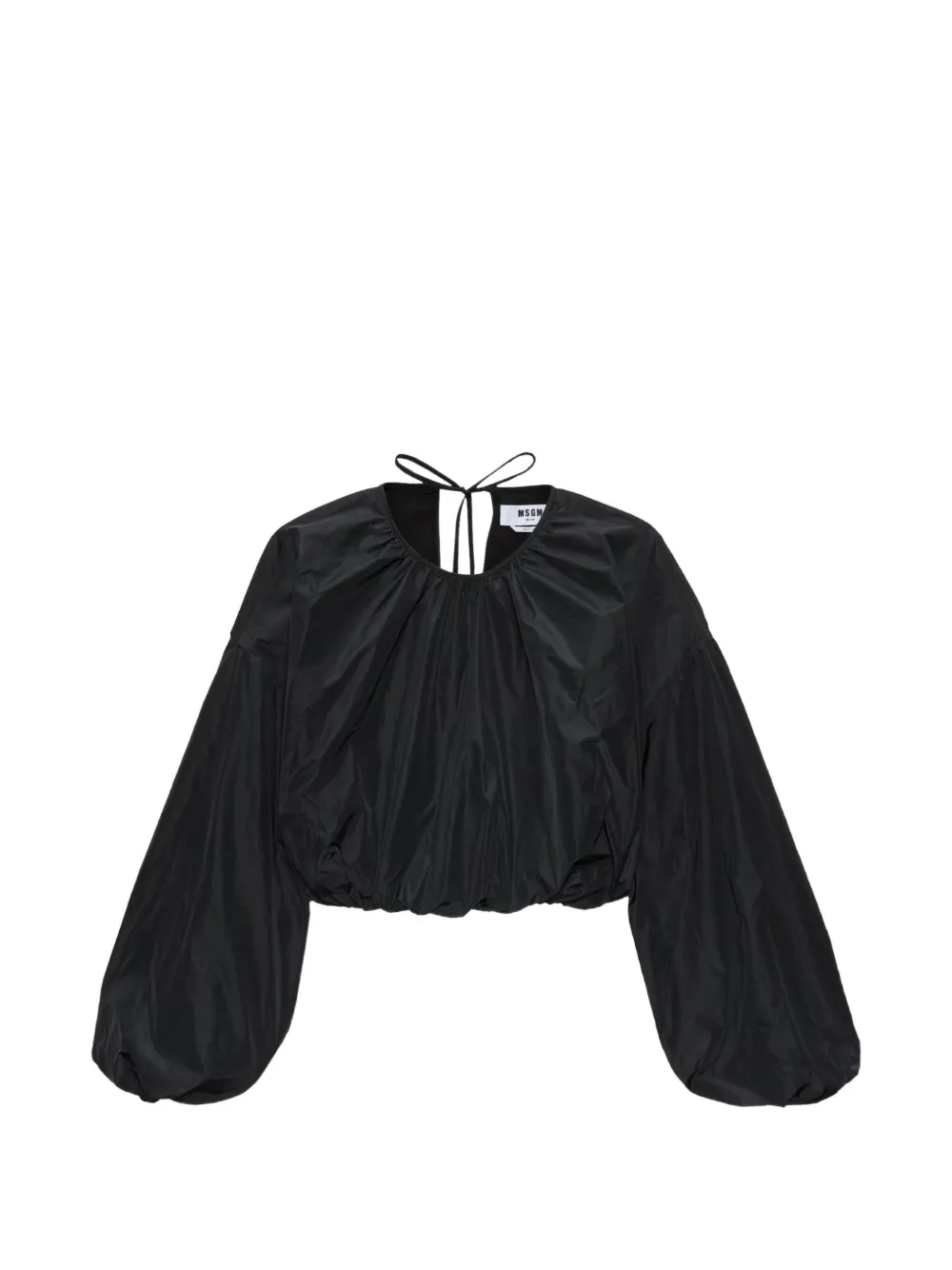 MSGM gathered balloon-sleeves blouse - Nero