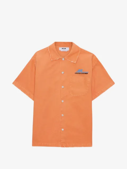 MSGM button frayed shirt
