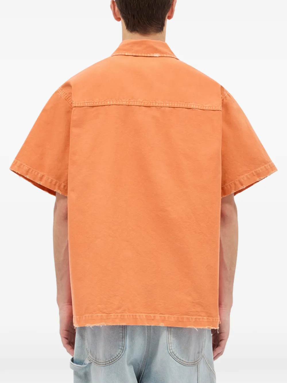 MSGM Button-down overhemd met franje Oranje