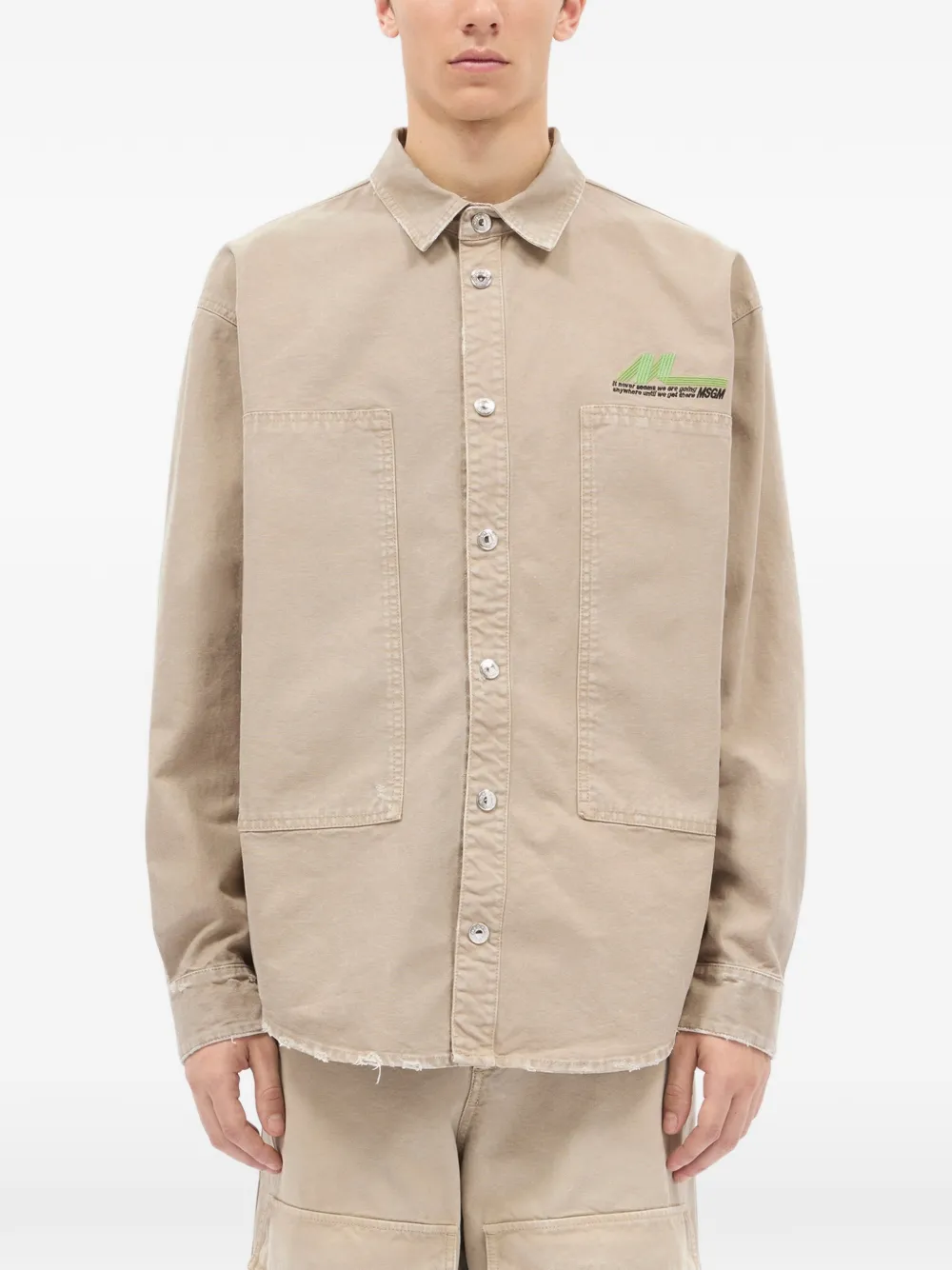  Msgm Camicia Con Taschino - Toni Neutri 