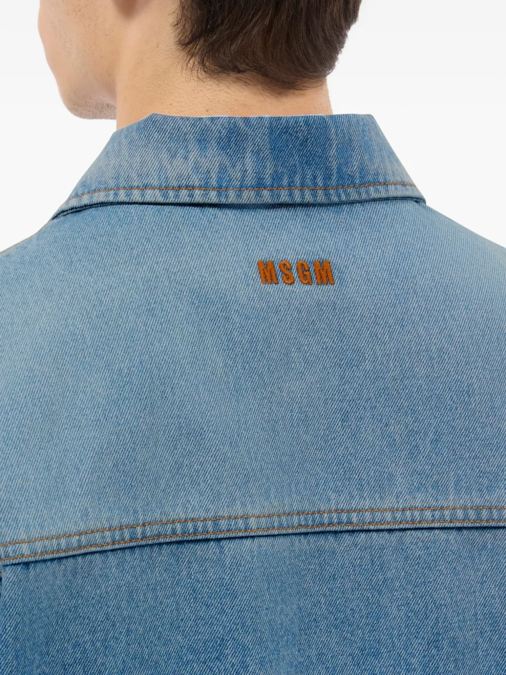 MSGM Overhemd met korte mouwen en zak Blauw