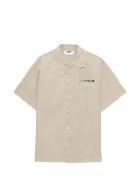 MSGM embroidered pocket shirt