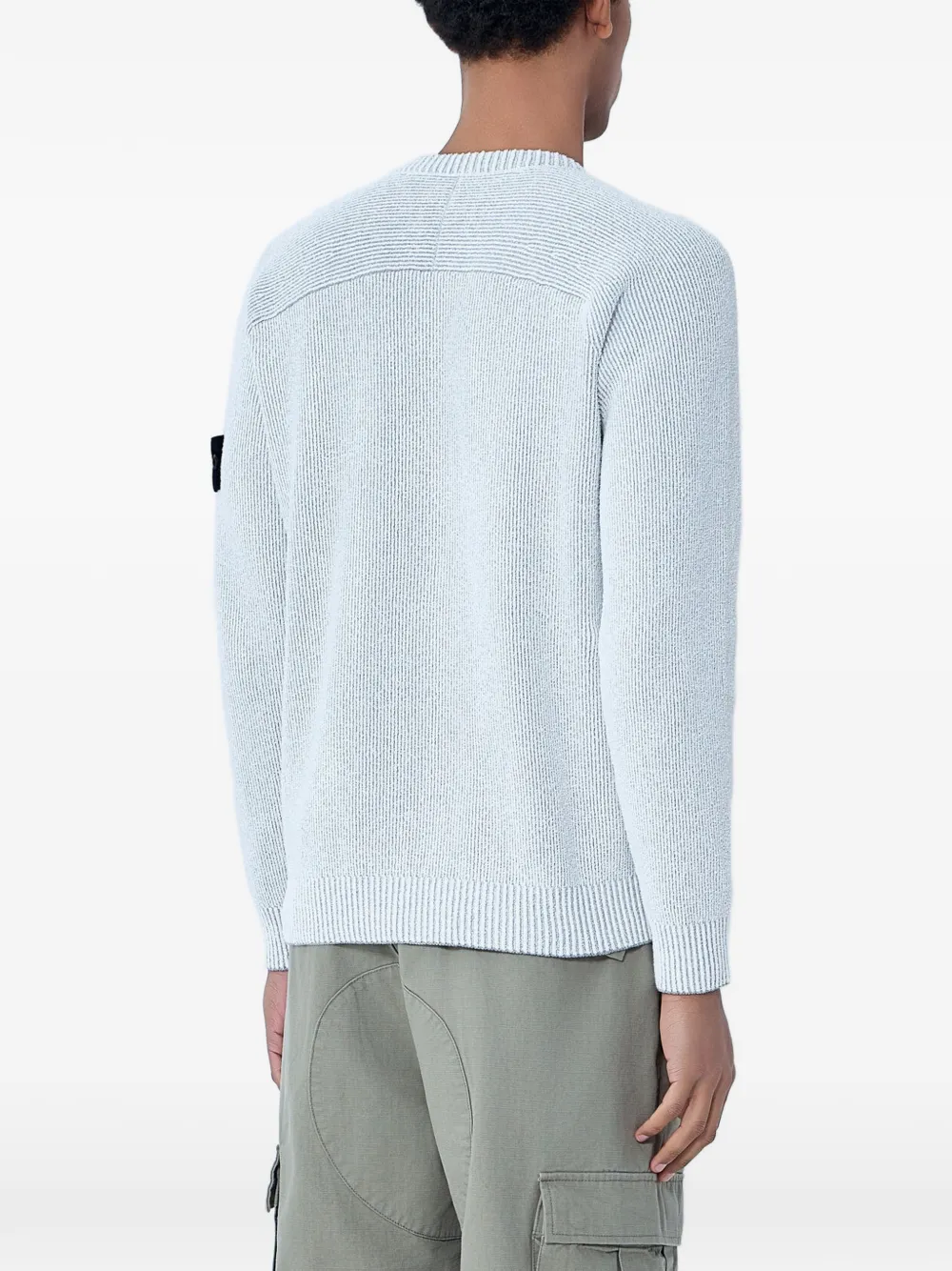 Stone Island Geribbelde trui met Compass-logopatch Grijs