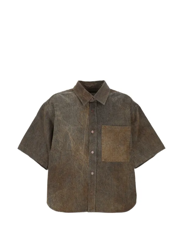 Agolde Pocket Short-sleeve Shirt in Brown