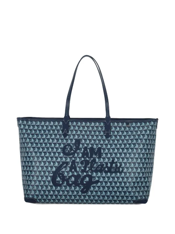 Anya Hindmarch Printed Handle Shoulder Bag in Blue