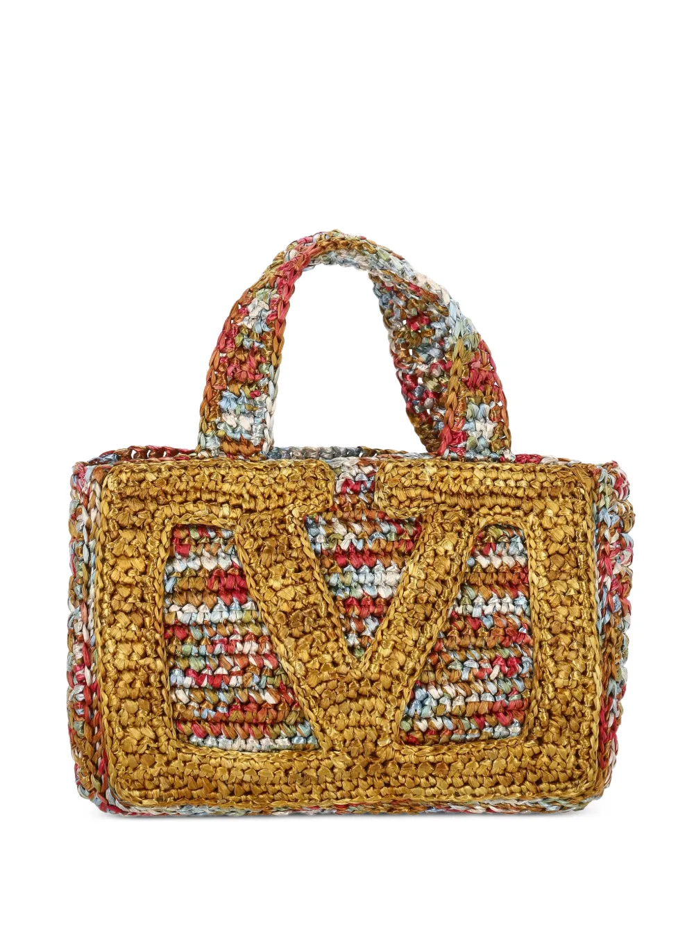 Valentino Garavani Borsa tote in tessuto con manico - Oro