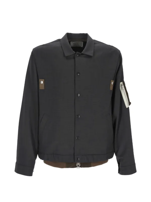 Sacai ボタン ジャケット | グレー | FARFETCH JP