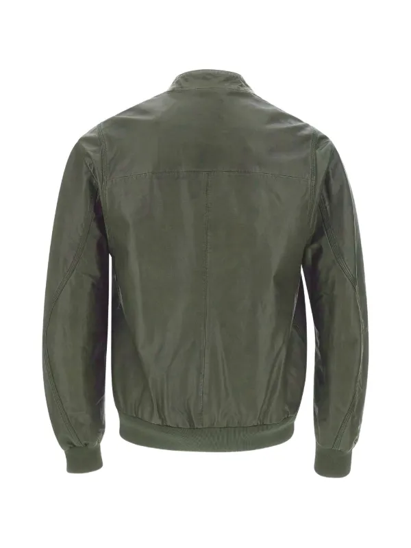 Peuterey Zip Leather Jacket | Green | FARFETCH AO