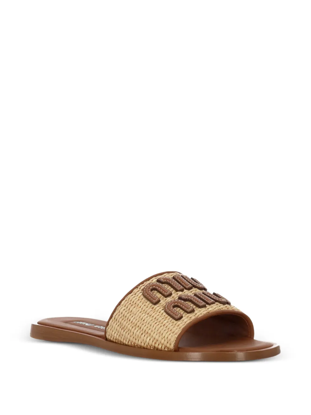 Miu Sandalen met logo Beige