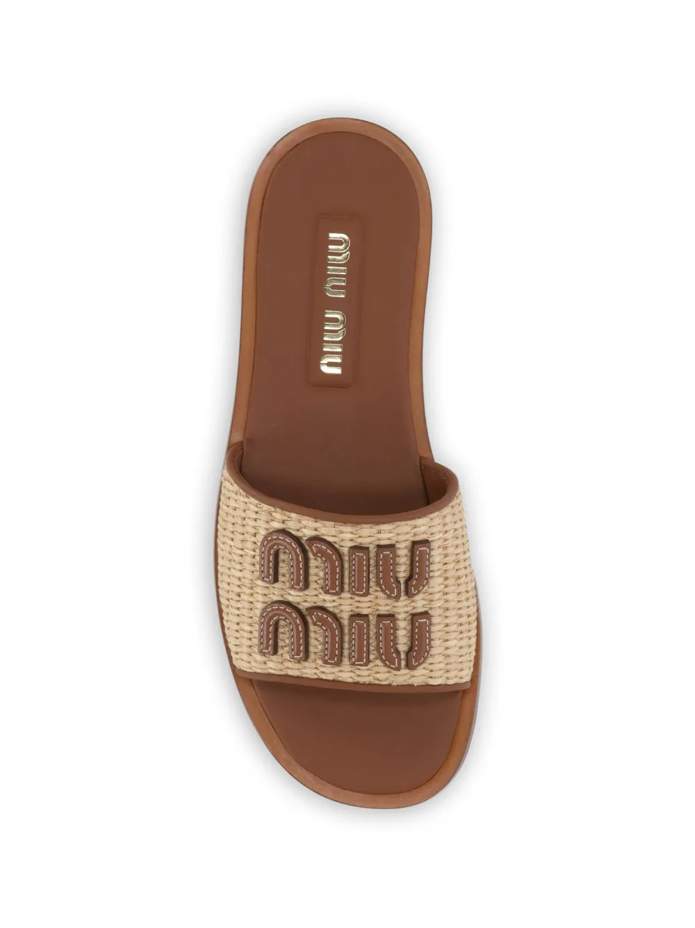 Miu Sandalen met logo Beige
