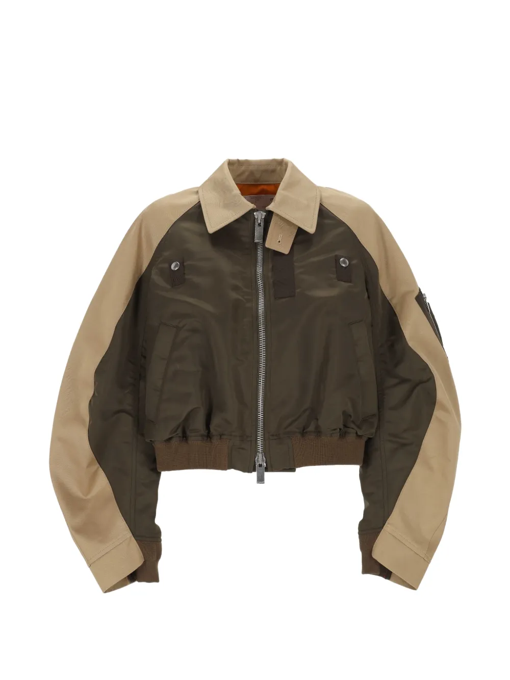 sacai colour-block bomber jacket - Verde